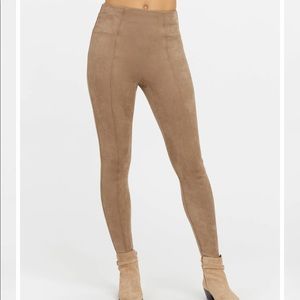 Spanx faux suede leggings in camel